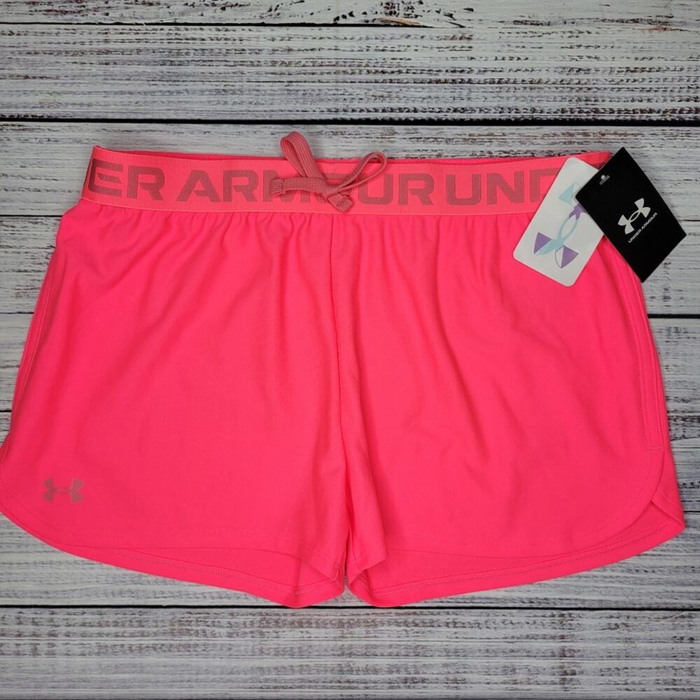 Girl's Under Armour Play Up Shorts Loose Fit Bright Pink | YXL